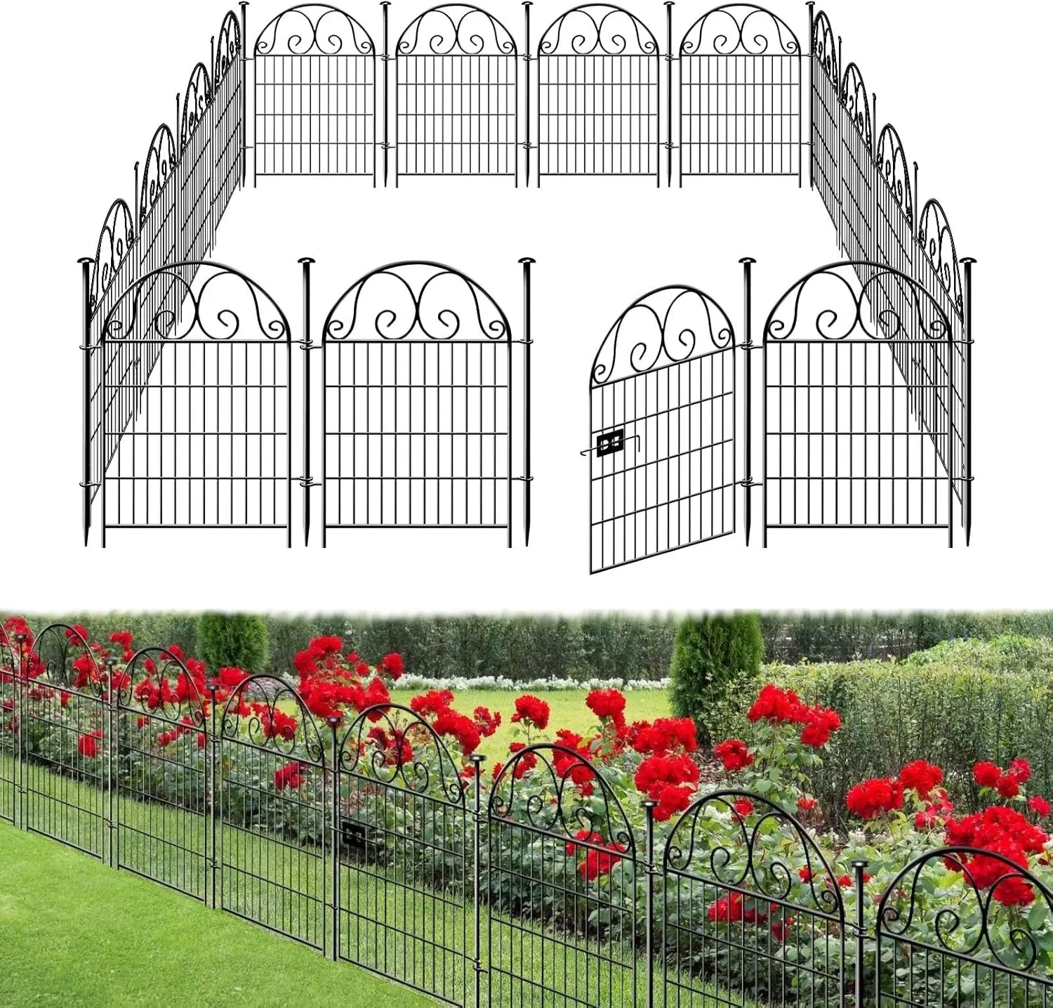 

Tall Garden Fencing 36 Inch High, 22 Panels Total Length 48Ft Dog Fence Outdoor for Yard, Pet Fence Outdoor