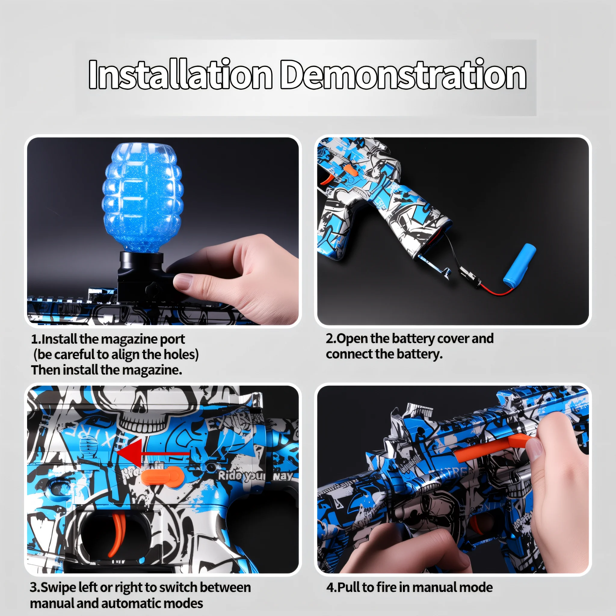 AUG Gel Ball Blaster Set - Oplaadbaar Outdoor Combat Toy voor tieners 14+, perfect cadeau voor jongens en meisjes (gelkralen niet inbegrepen)