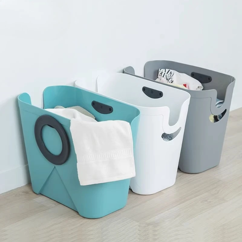 

Rotating Nordic Laundry Basket 360°Ergonomic Handle Easy-carry Clothes Organizer Wide-mouth Ventilated Hamper Lightweight Weekly