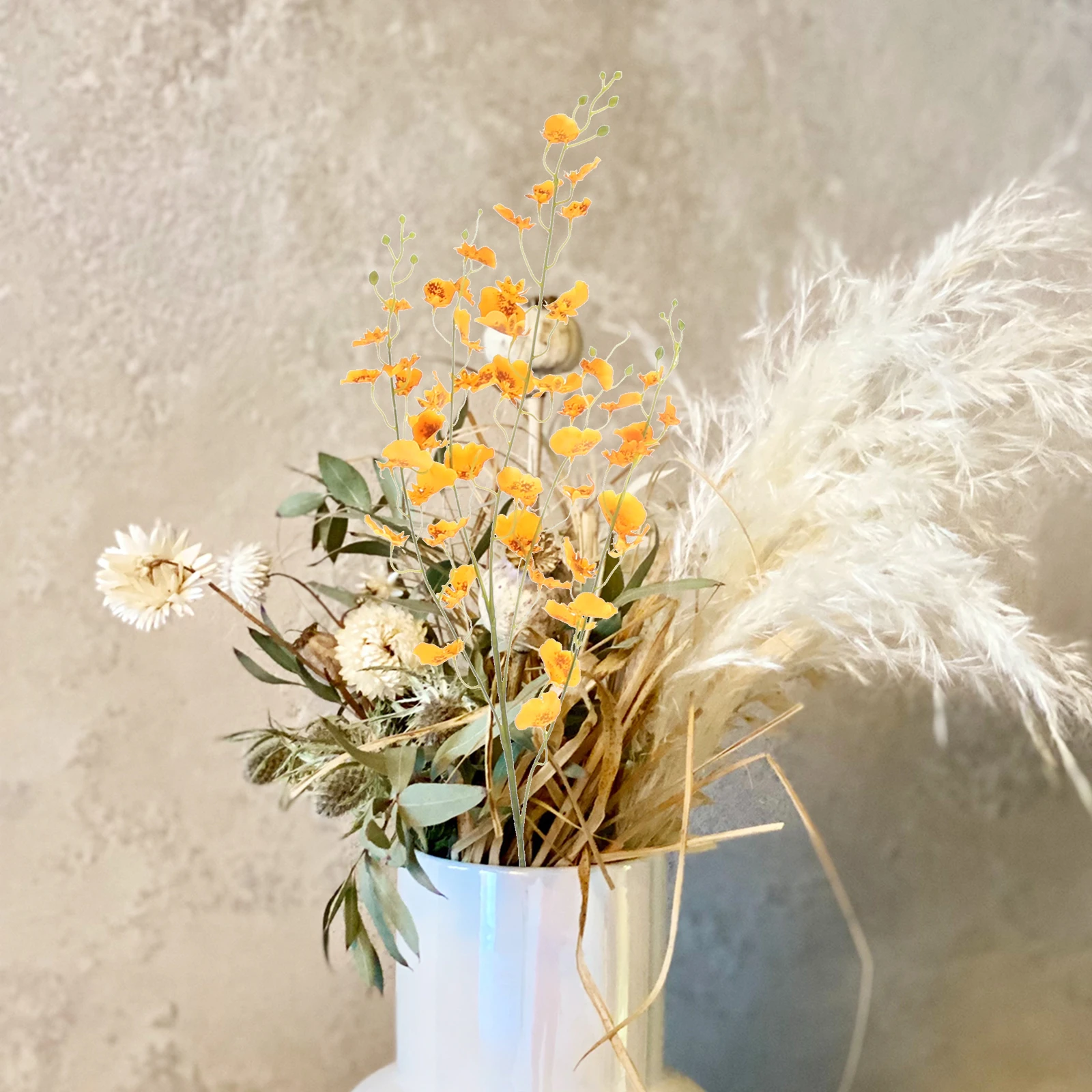 

Artificial Flower Realistic Silk Dancing Orchid Fake Flowers Wedding Home Decor Long Stem Faux Plant Modern Nordic Style