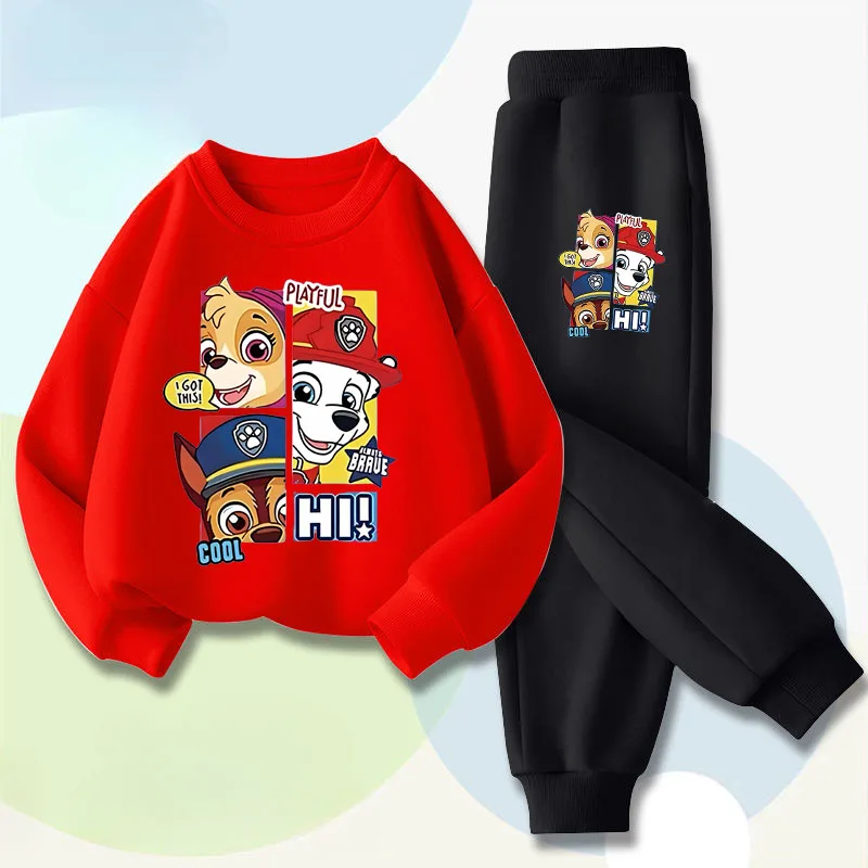 PAW Patrol Children's Casual Hoodies Sets Boys and Girls' Pullover Long Pant Two  Piece Suit Kids Breathable Sweatsuit