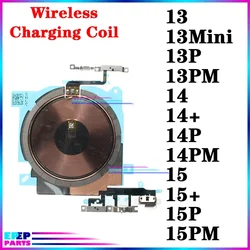 Wireless Charging Coil for IPhone 13 14 15 Mini Pro Max with Power Button Volume Flashlight Flex NFC Panel