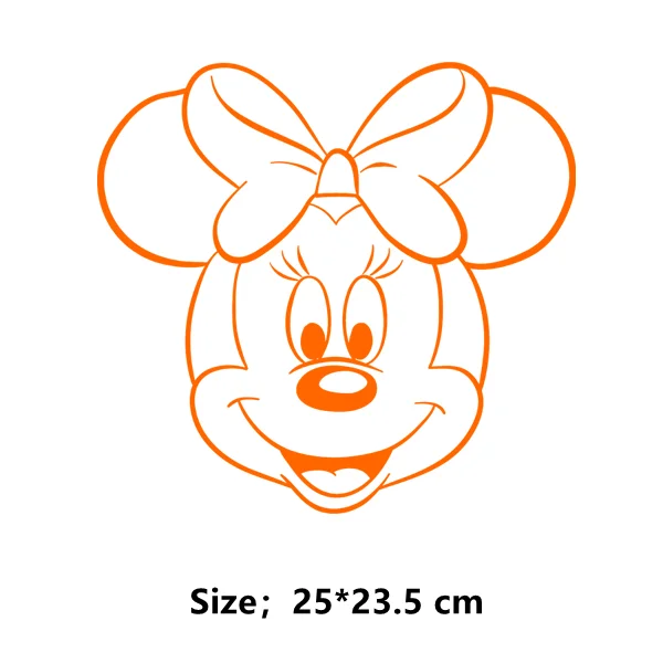 Wielokolorowy nadruk Myszki Minnie na naszywki na ubrania naklejki termotransferowe w paski na ubraniach