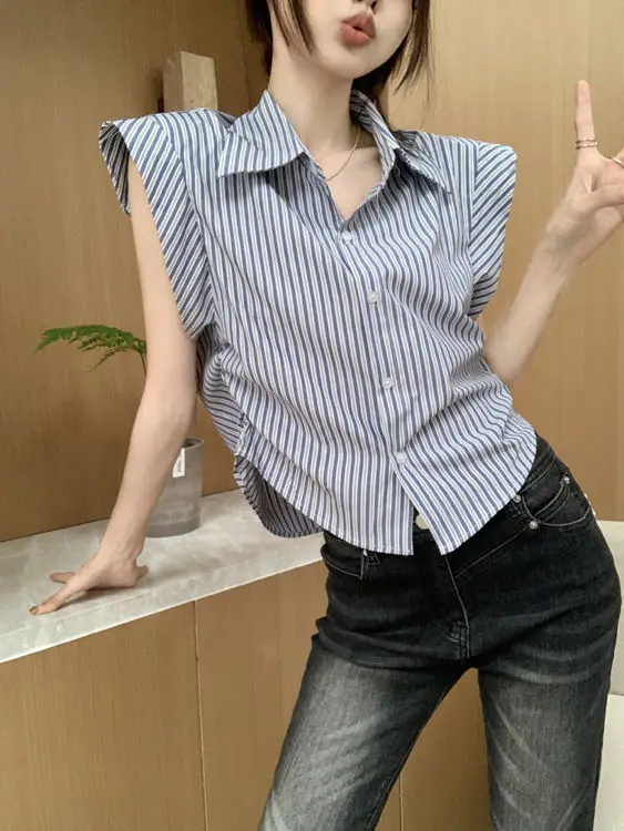 

Peter Pan Collar Blouses Women Puff Sleeves Ruffle Trim Slim Fit Preppy Style Perfect for Museum Days or Afternoon Outings