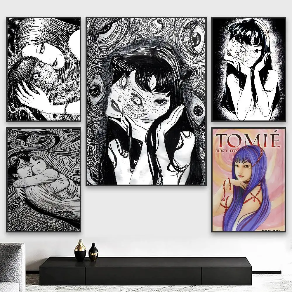 J-Junji Ito T-TomieS Retro Poster HD art sticky wall waterproof home living room bedroom aesthetic decoration