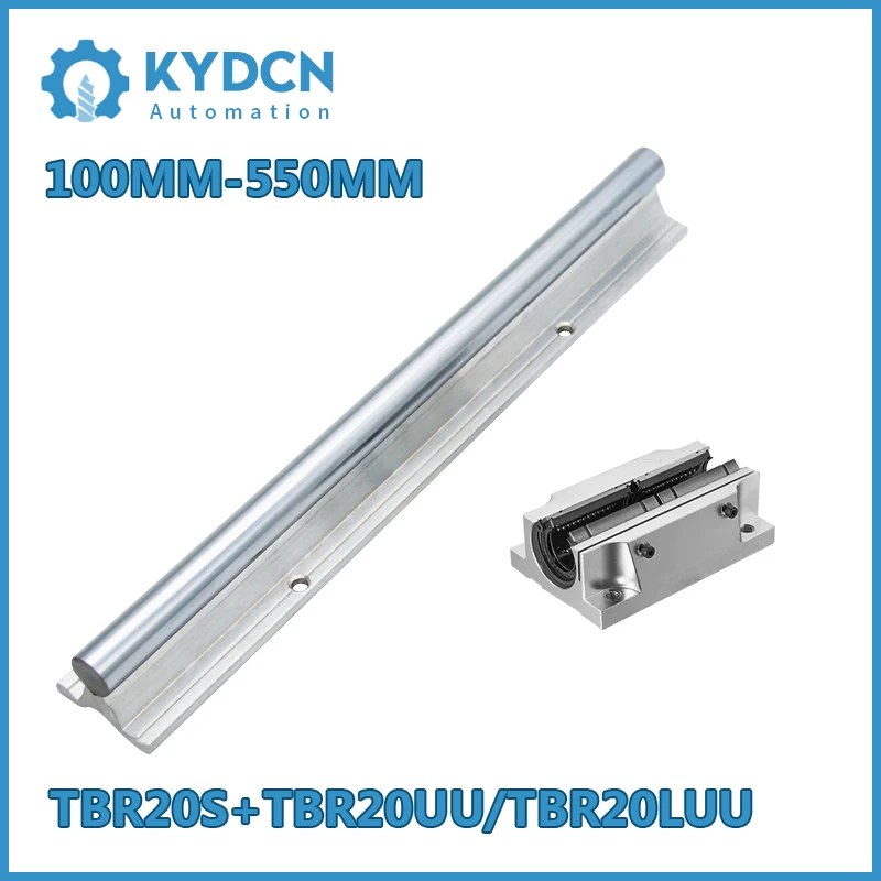 TBR20S TBR20UU TBR20LUU Linear Guide Rail and Linear Bearing Block for CNC Machine 100mm-550mm Linear Slide System