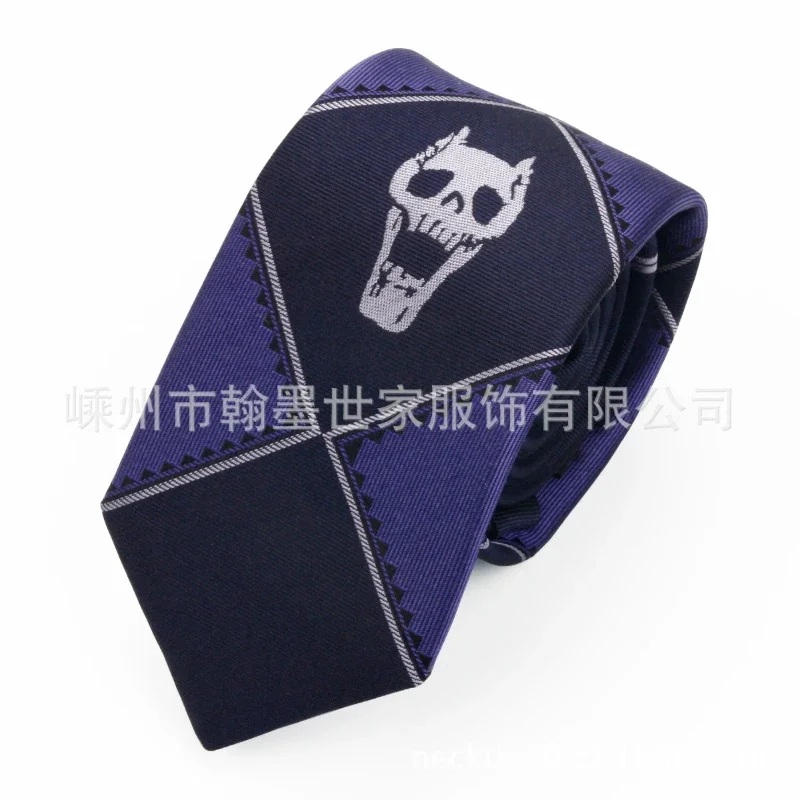 Original men's high-end skull silk tie, business casual decoration shirt, suit, banquet gift, mulberry silk tie, comic style