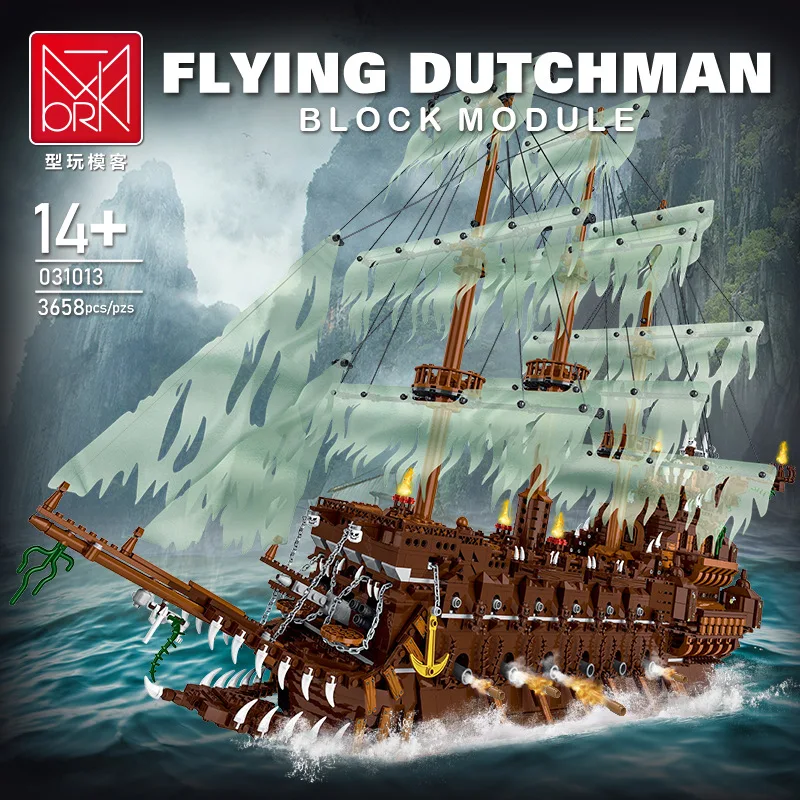 

Mork 031013 Dutchman Pirate Ship Model Famous Movies Series DIY Creative Toys Building Blocks Gift For Boys 3658Pcs