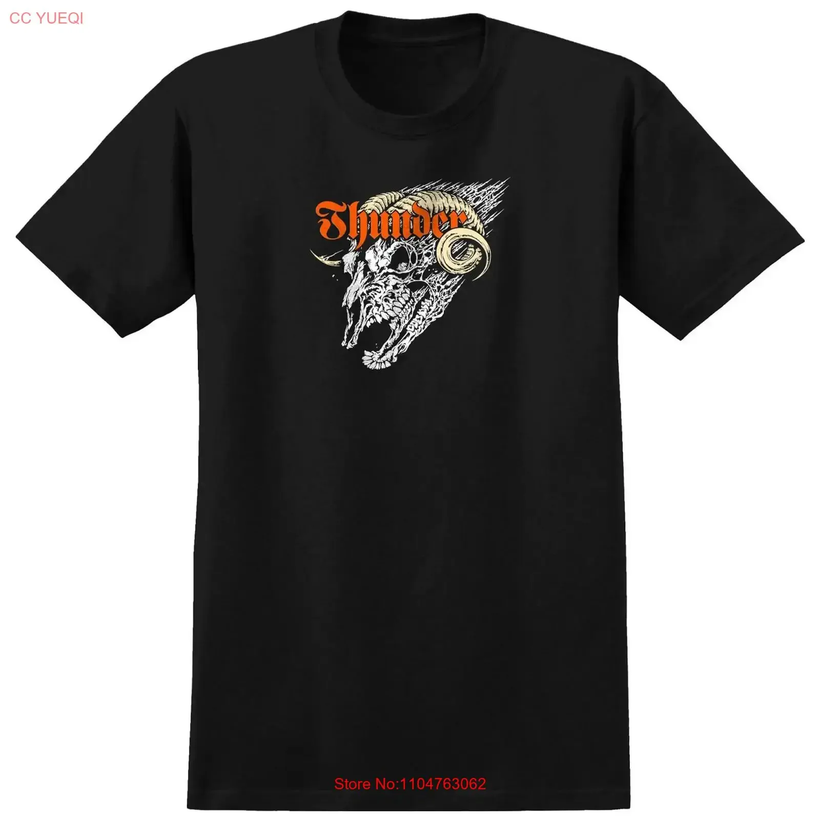 Thunder Trucks T Shirt Screaming Shadowhorn Black vintage Washed Breathable Soft streetwear Stretched graphic