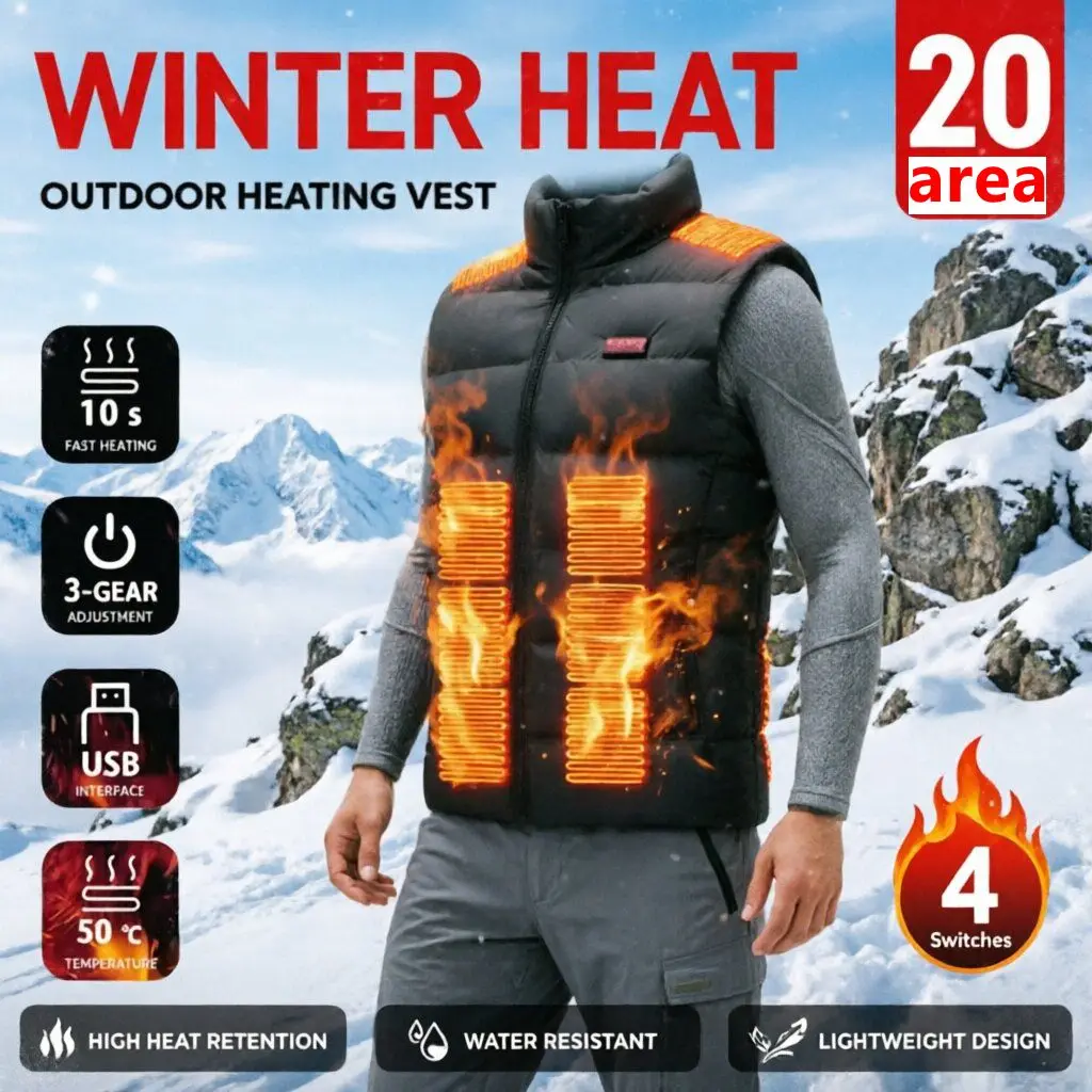Heated Heated Area Vest for Men Winter 20 Warm Outdoor Sports Vest Neutral for Men And Women Fishing And Autumn Sports Vest - Aliexpress Deal