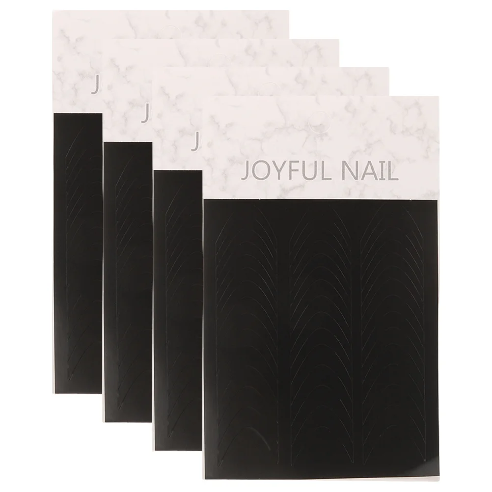 4 hojas de pegatinas para uñas con punta francesa, calcomanías DIY para decoración de manicura, adhesión segura, fácil aplicación, eliminación, elección de regalo