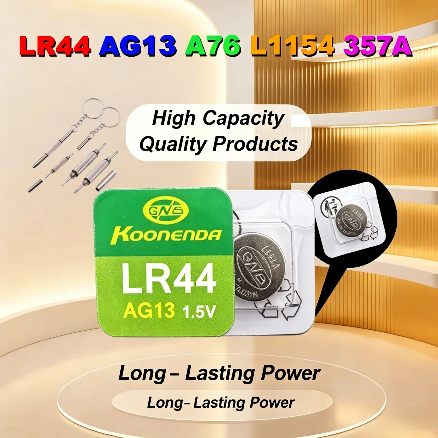 

LR44 1.5V 160mAH AG13 A76 357 303 SR44W Button Cell Battery Alkaline Coin Cells Battery for Watch Toys Scale Thermometer AG 13