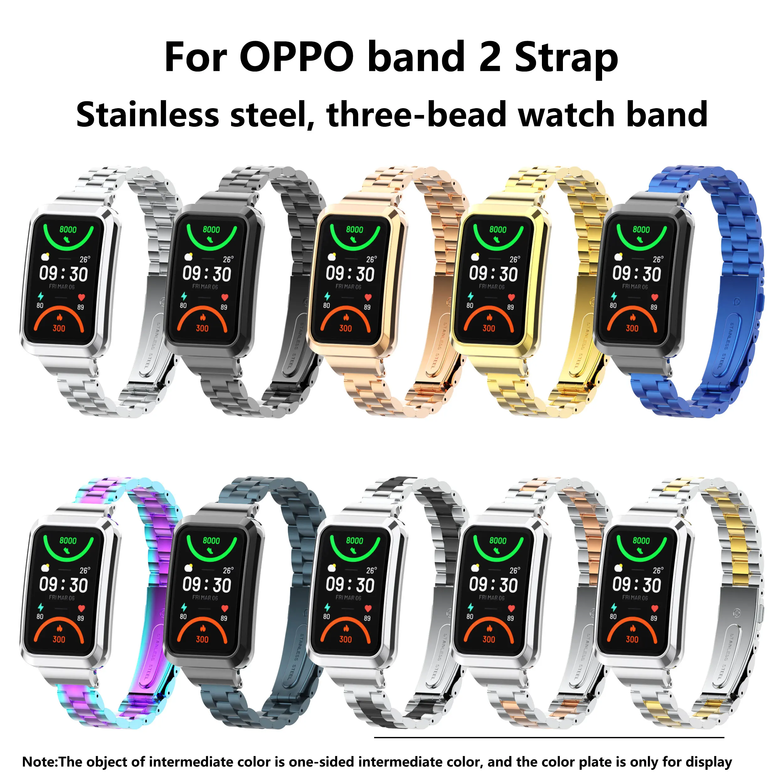 Luxury Metal Strap For Oppo Band 2 Bracelet Stainless Steel Solid Watch Band For OPPO Band2/Oppo Watch Free Strap Accessories