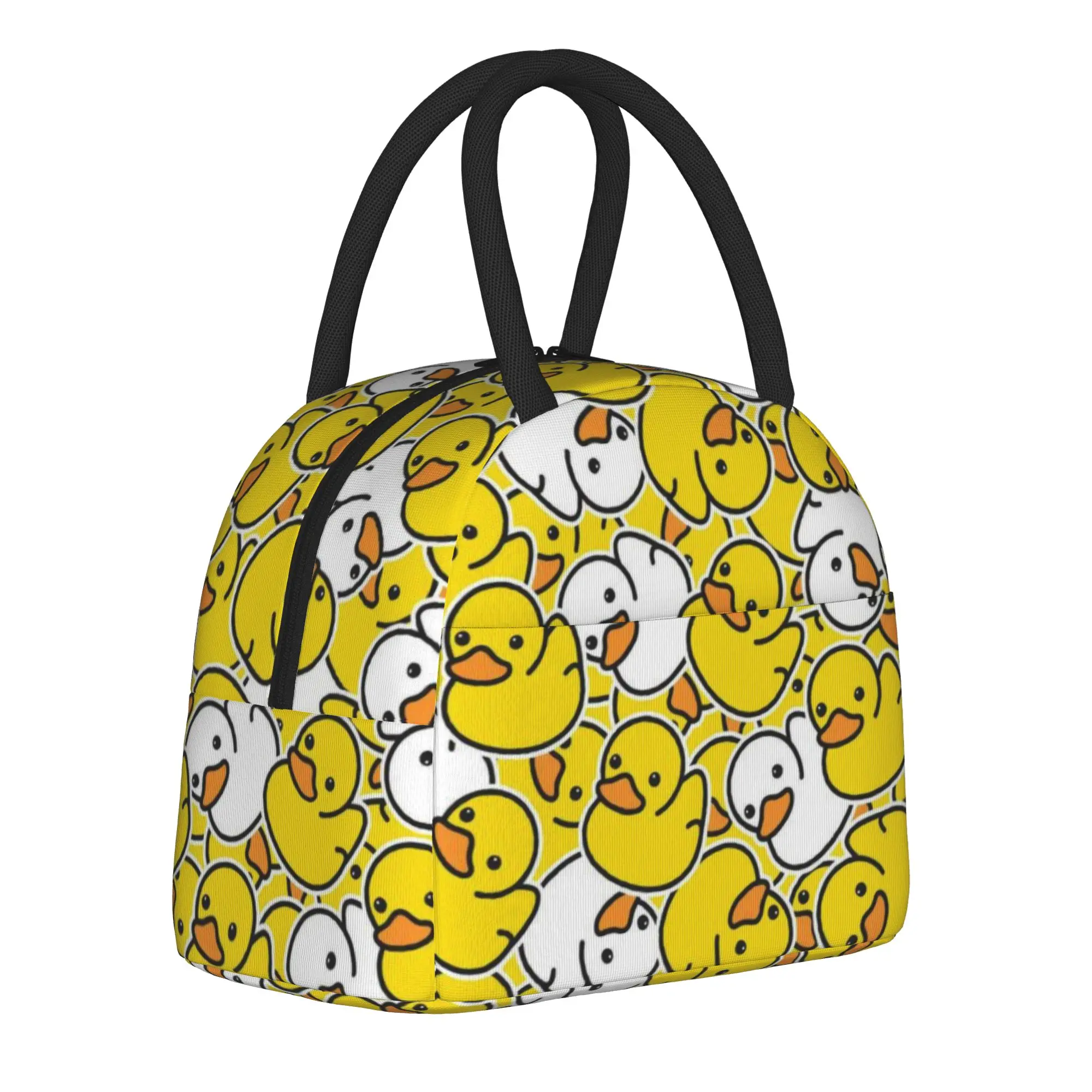 Insulated Lunch Tote Bag Cartoon Duck Shower  Accessories  Storage Food Box Harajuku Thermal Cooler Bento Box For Work