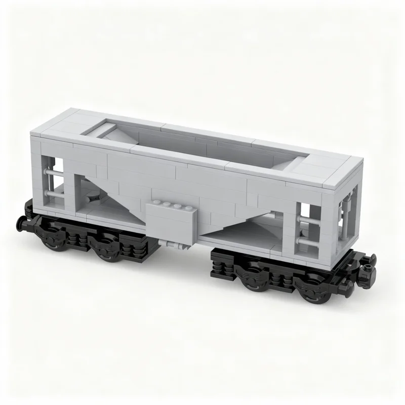 320ピース-moc鉄道列車-ロングアメリカンバルクグッズワゴンモデル-プレミアムディスプレイ組み立てビルディングブロック-diyクリエイティブギフトアイデア