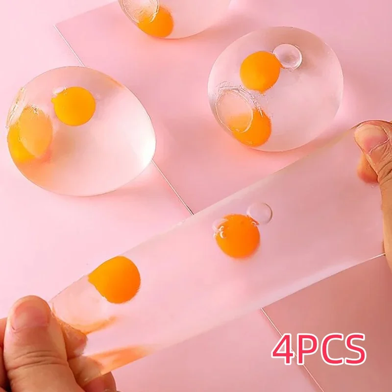 

Yolk Balls for Kids Splat Ball Squishy Clear Egg Yolk Fun Squeeze Toy Anxiety Reducer for Kids Adults Birthday Party Favors