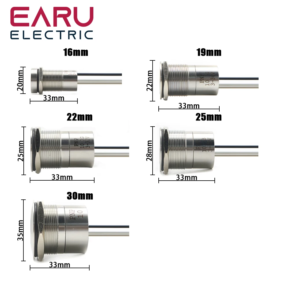 Touch Switch Round Head LED Dimmer Metal Switch With Wire 3-30V DC Stainless White Red Yellow Blue Green Monochrome Light Button