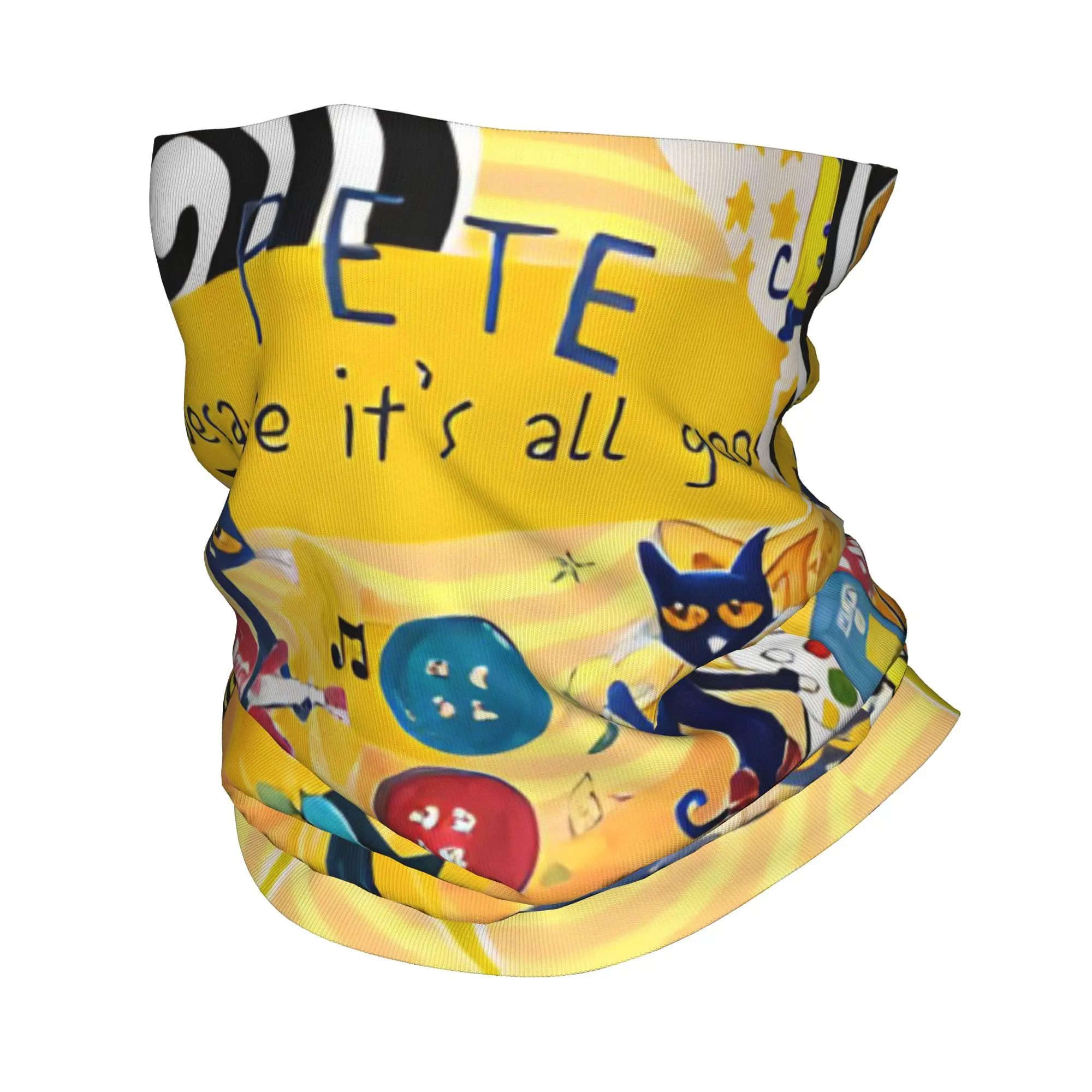 Pete the Cat  Cool Kitten Bandana Neck Gaiter Printed Cartoon  Wrap Scarf Warm Headband Cycling for Men Women Adult Windproof