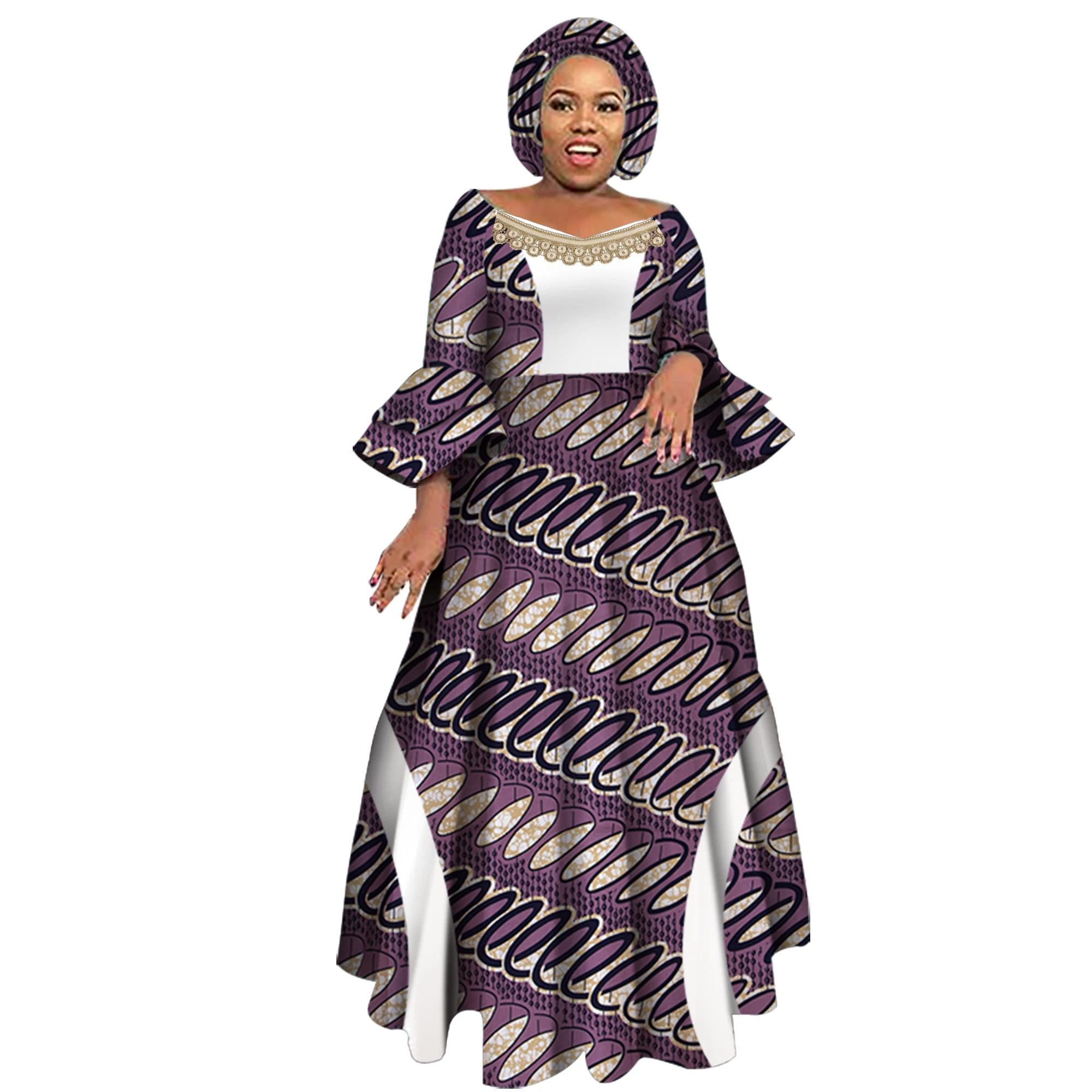 Abiti a maniche lunghe per donna festa nuziale Casual data Dashiki abiti da donna africani 2021 abiti africani per donna WY3819