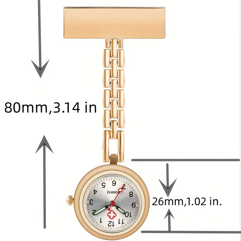 T형 합금 야광 디지털 다이얼 브로치, 시계 걸기 펜던트, 간호사 포켓 시계, 남성 여성 패션, 1 개