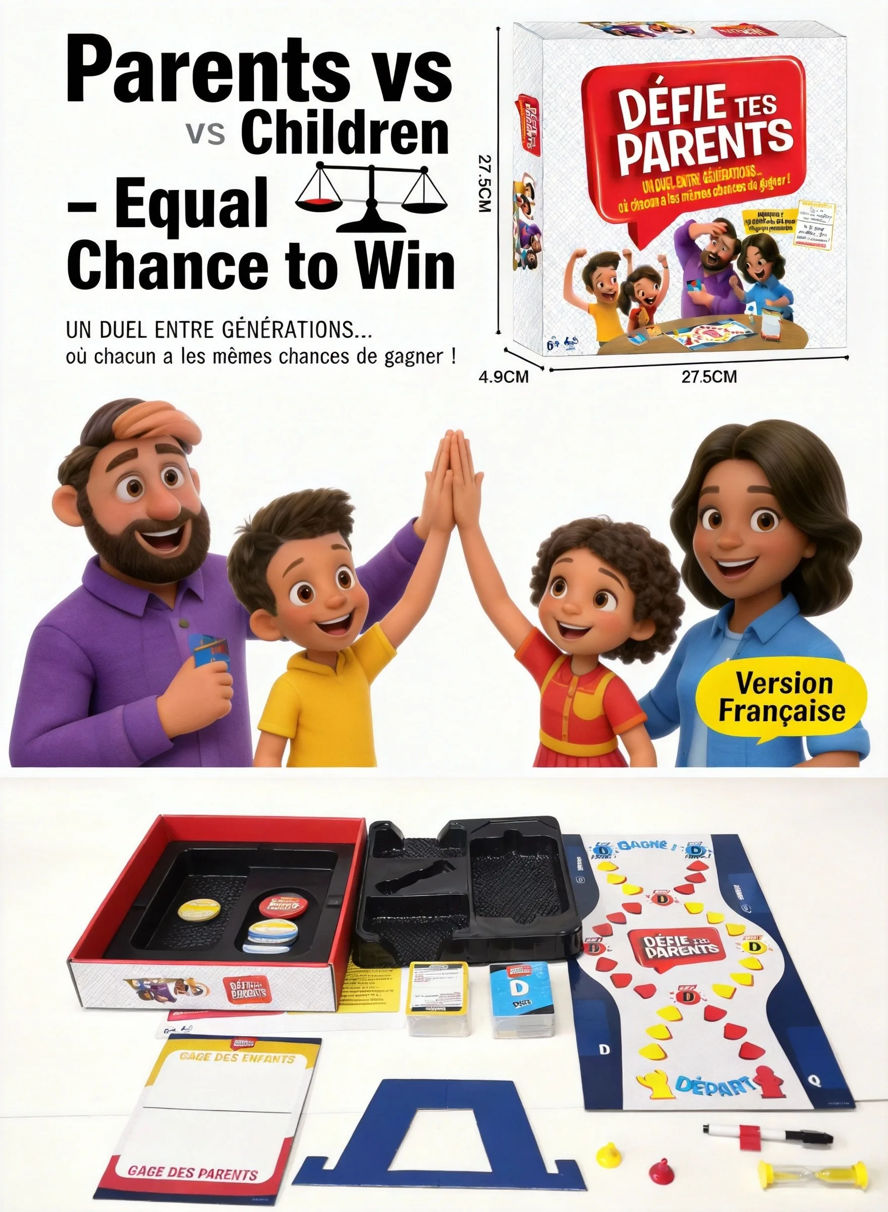 

Самая популярная, любимая родителями, трендовая настольная игра-дуэль для всей семьи — справедливое соревнование для всех возрастов, семейный игровой вечер — французская версия