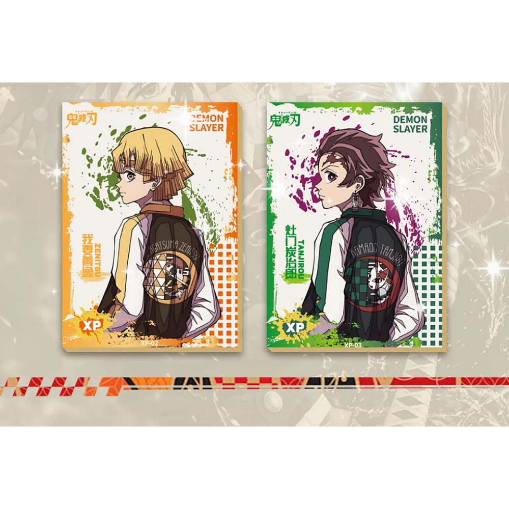 Cartão de coleção demon slayer, fantasia favorita das crianças, anime periférico, criativo, carimbo quente, artesanato, cartão de livro, presentes de natal