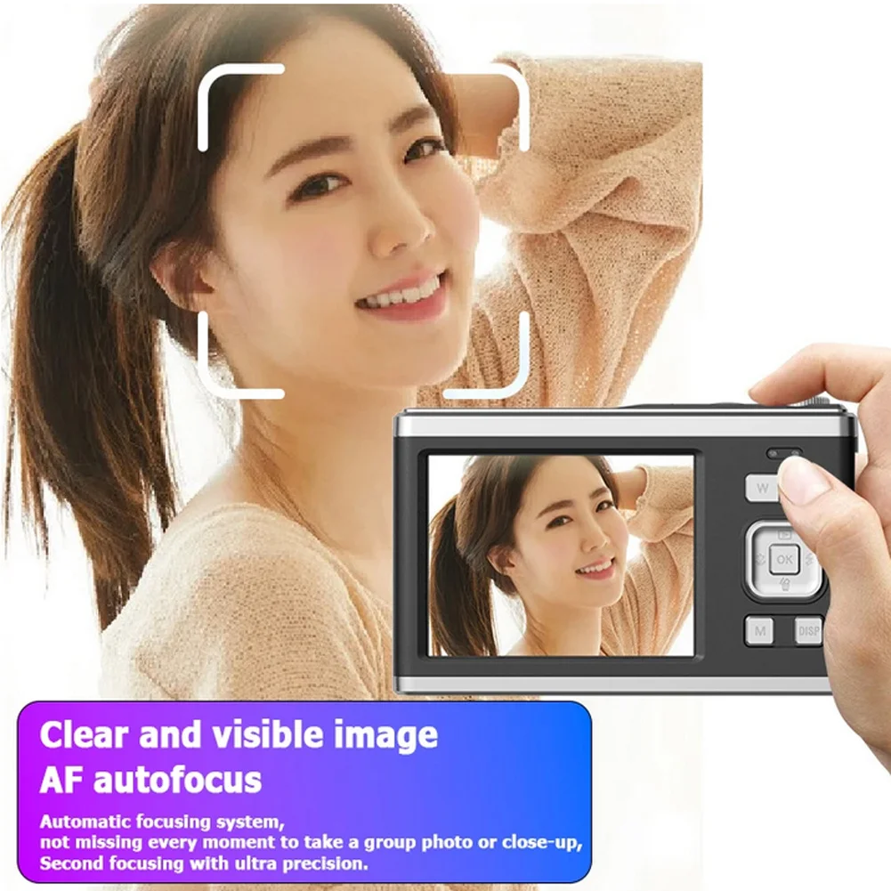 4K Digital Camera 16X Optical Zoom Waterproof Telescopic Lens HD Dual Screen Selfie Beauty Home Video Record PC Camera