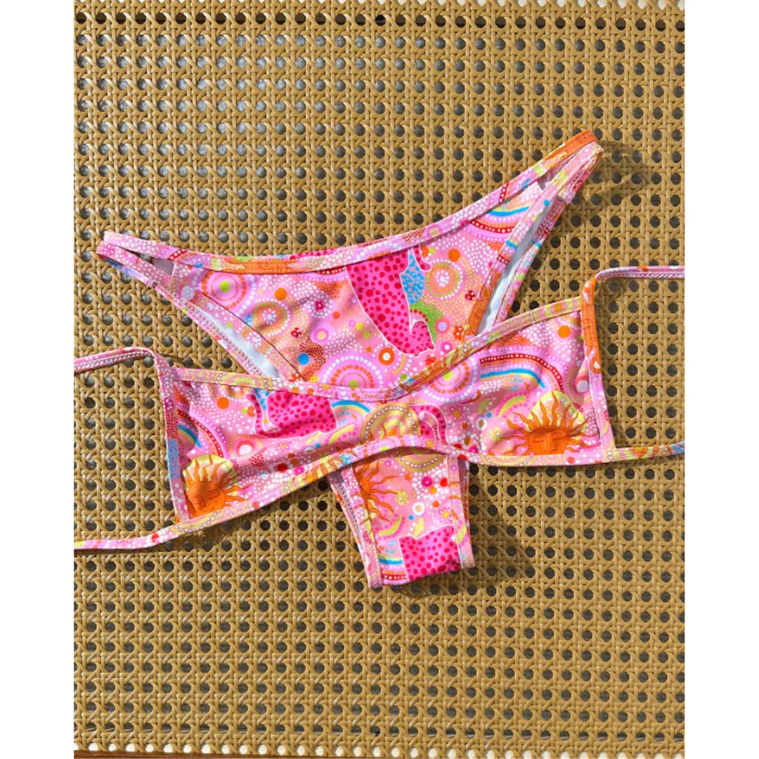 S - XL Bedruckter brasilianischer Bikini, Damen-Badeanzug, zweiteiliges Bikini-Set, Badeanzug mit hohem Beinausschnitt, Badebekleidung, Schwimmanzug V8179 – Detail 6