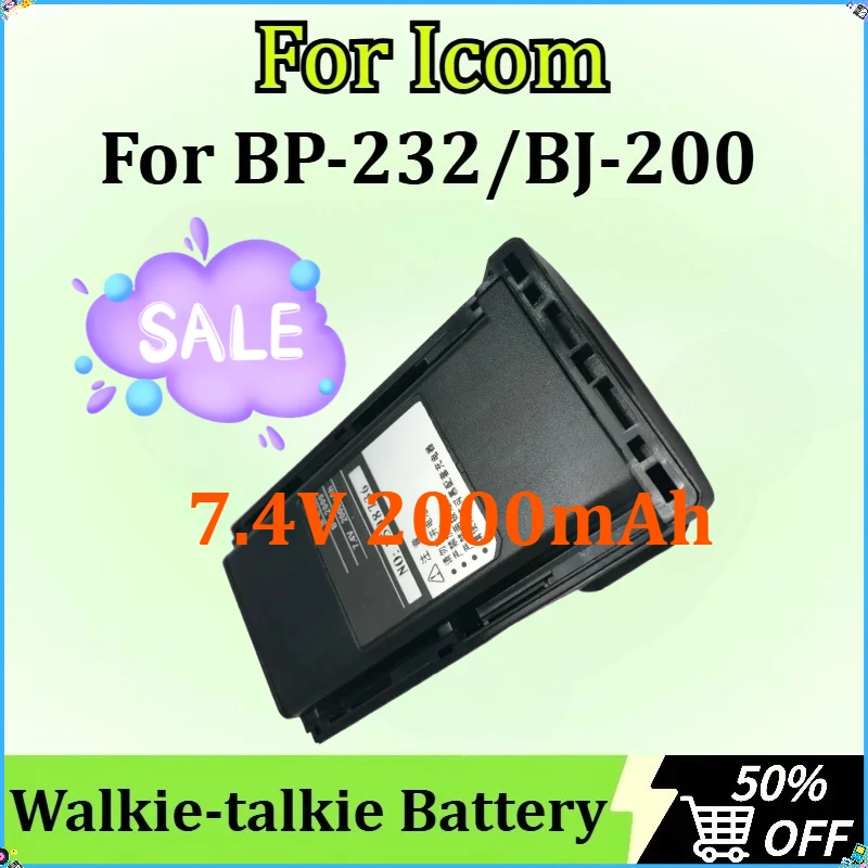 

Newly upgraded for Icom BP-232/BJ-2000 Walkie-talkie Battery Replacement 7.4V 2000mAh