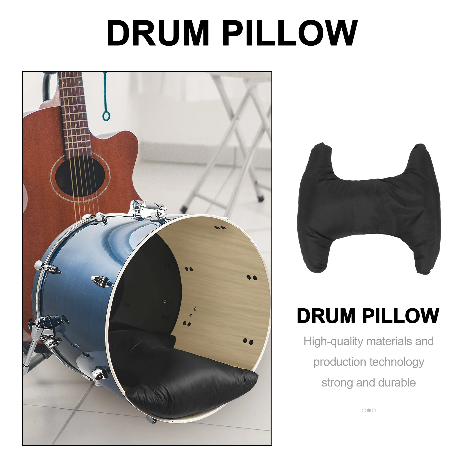 

Drum Muffling Pillow Soundproof Pad Adhesive Design Durable Polyester Cotton Material Bass Drum Practice Reduces Noises