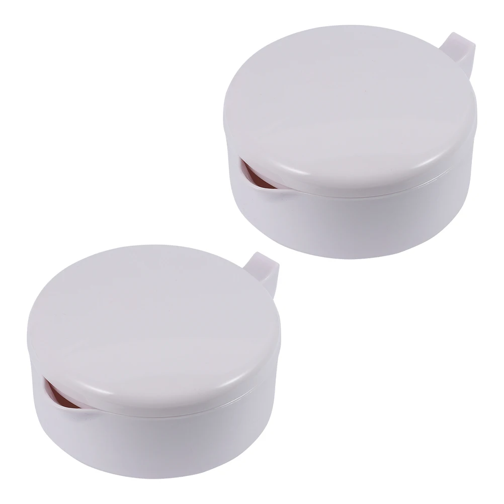 

2 Pcs Multifunctional Ink Bucket Holder with Lid Pen Durable Calligraphy Inkwell White Tray for Painting Drawing
