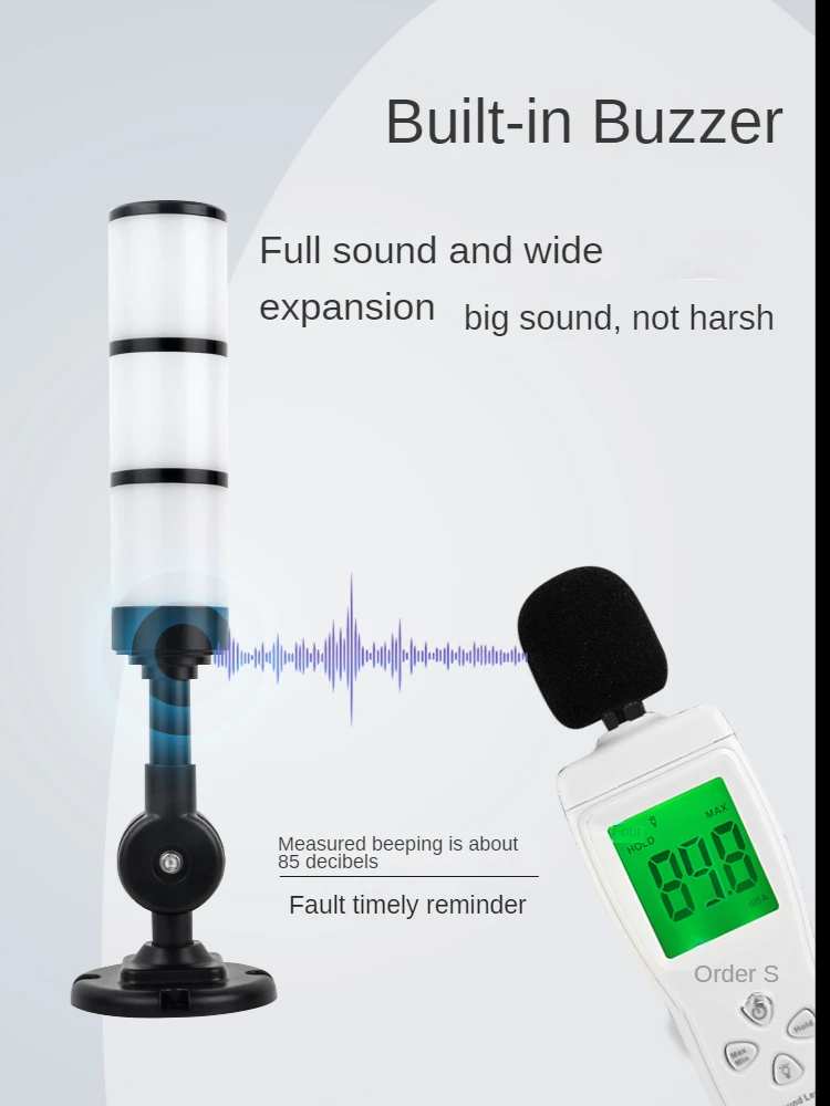 عالية الجودة الأسود الألومنيوم متعدد الطبقات 3 ألوان 24 فولت LED مصباح تحذير للآلات الصناعية السلامة طوي إشارة برج الخفيفة #5