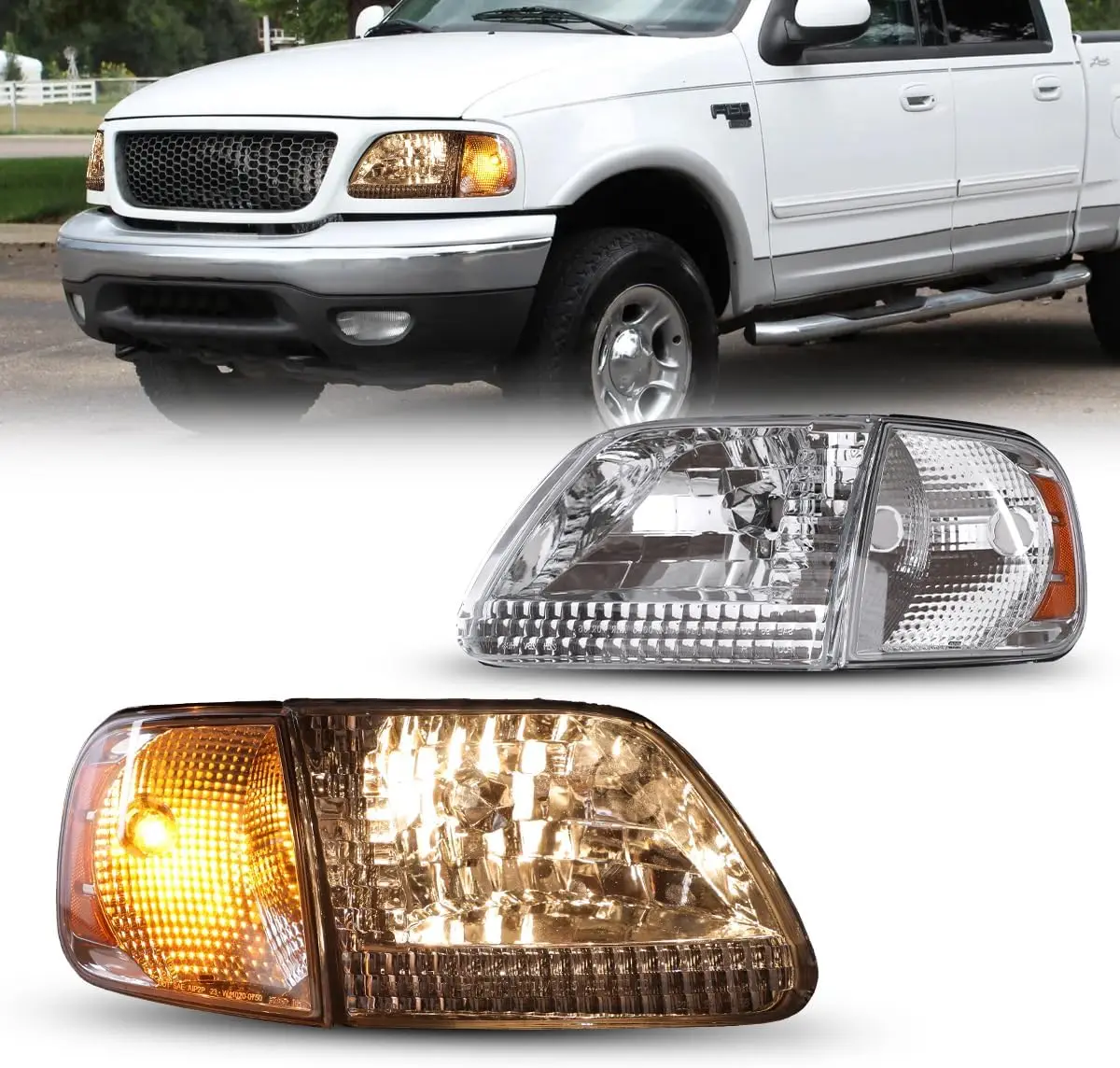 

Фары с угловыми фарами в сборе для Ford F150 и 1997-2002 Ford Expedition/для Ford F250 Light Duty 1997-1999 годов 1997-1999 годов, F1