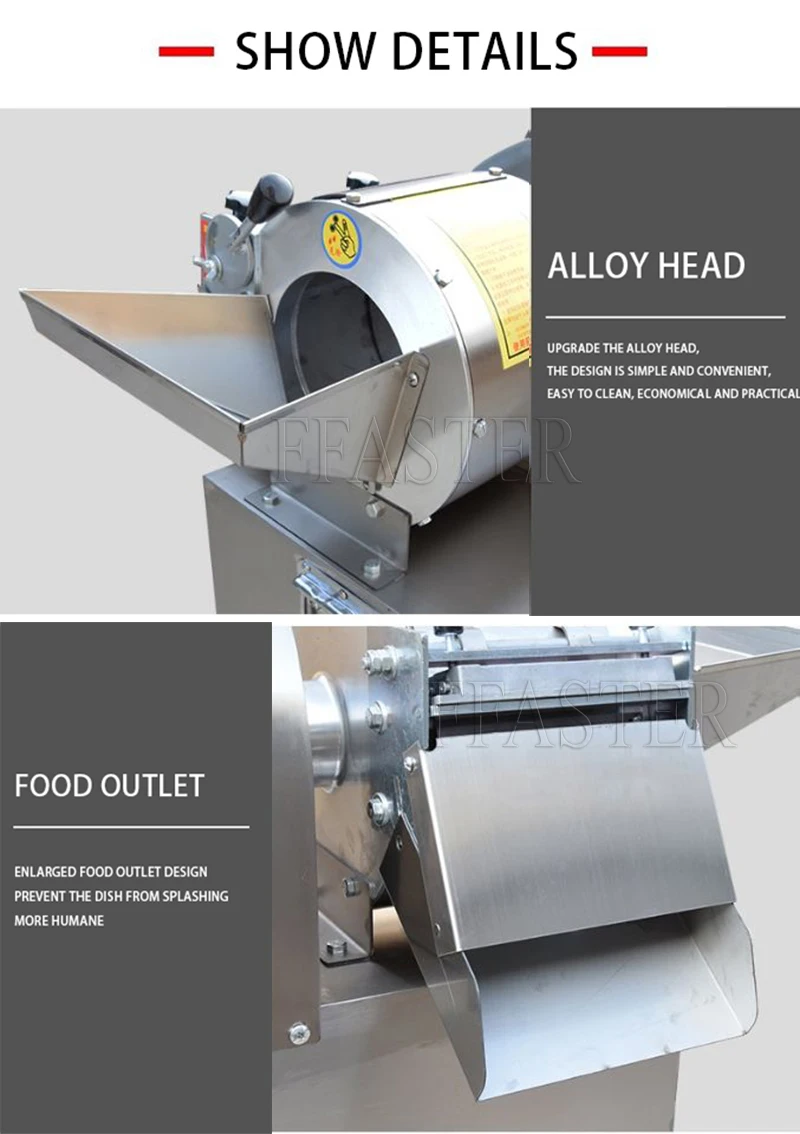 Affettatrice e trituratrice multifunzionale per affettare e sminuzzare patate elettriche completamente automatiche in acciaio inossidabile