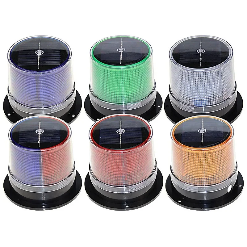 Solar warning light explosion flashing light magnetic base suction LED roof flashing light tower crane Marine stroboscopic signa