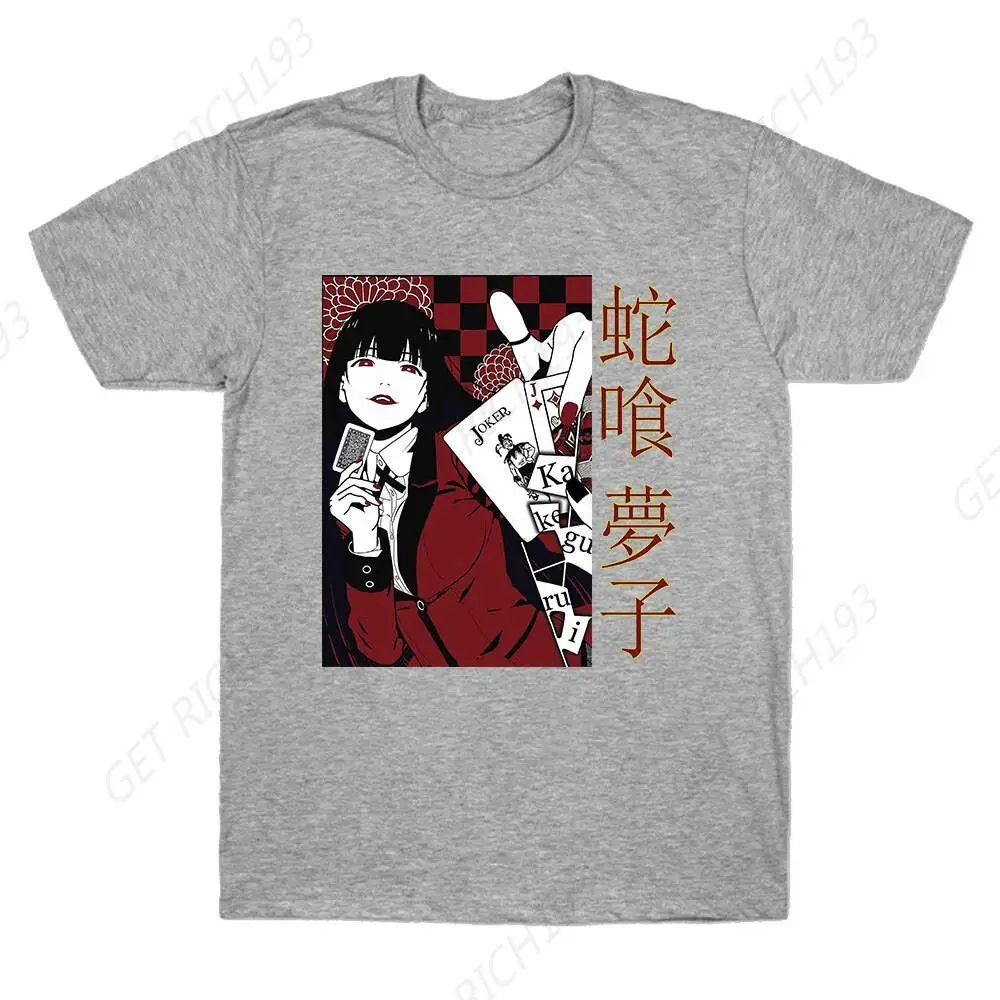 Anime Kakegurui T Shirts Short Sleeves Summer Casual Harajuku Top Tees Unisex Oversized Cotton T Shirt Streetwear