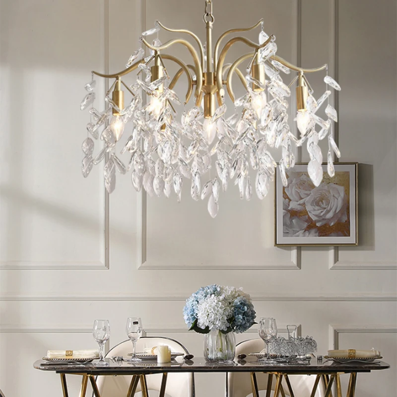 Europe LED Crystal Chandeliers Gold Chandelier Luxury Lighting Kitchen Dining Living Room Bedroom Lamp Lustre Pendant