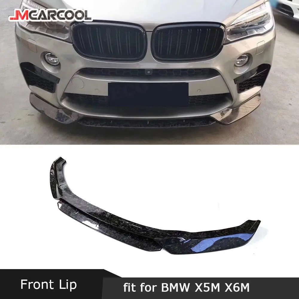 

For BMW X5M F85 X6M F86 2015 -2018 Forged Carbon Front Lip V Style Carbon Fiber Head Chin spoiler FRP Black Front Shovel