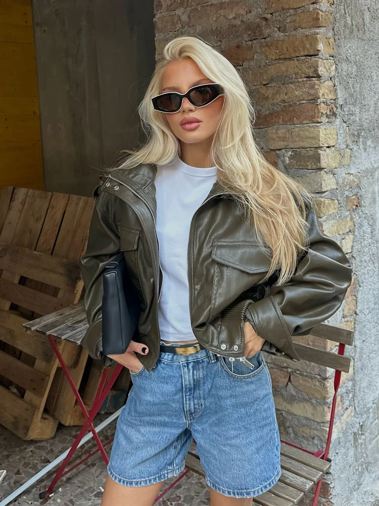 HH Dames herfst streetwear stijl jassen effen hoge kraag zakken decoratie rits vrouwelijke mode lange mouwen jassen