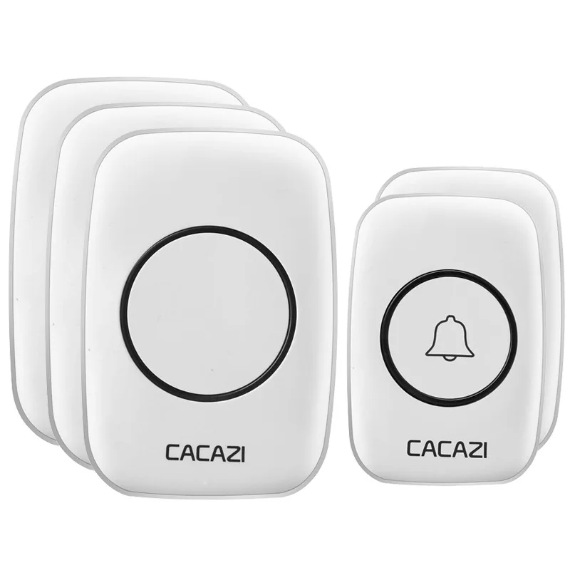 CACAZI A10 Power Plug Powered Wireless Waterproof Doorbell 300M Remote Remote Control Home Wireless Smart Doorbell EU/US/AU Plug