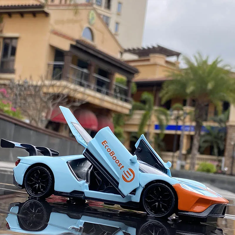 موديل سيارة فورد GT-Alloy رياضية ، 1:32 ، سيارات لعبة معدنية ، محاكاة نموذج سيارة ، صوت وضوء ، هدية مجموعة