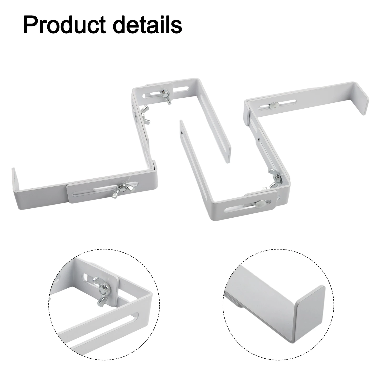 White Flowerpot Holder Adjustable Flowerpot Holder Bracket Window Box Bracket Protective Coating Versatile Use
