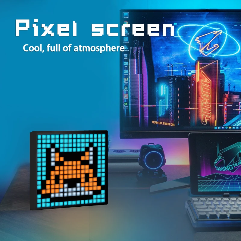 RGB LED Pixel Display Panel Lamp Programmable Art Light Creative Display Screen Night Lights For Gaming Anime Room Decoration