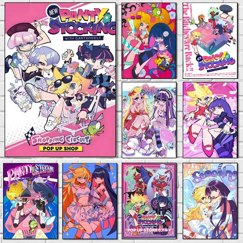 P-Panty And Stocking Poster HD Art Sticky Wall Waterproof Home Bedroom Bar Aesthetic Decoration Perfect Room Decor