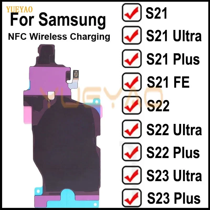 Caricabatterie di ricarica Wireless ricevitore bobina modulo bussola NFC Flex per Samsung Galaxy S21 S22 S23 Plus parti di ricambio Ultra FE