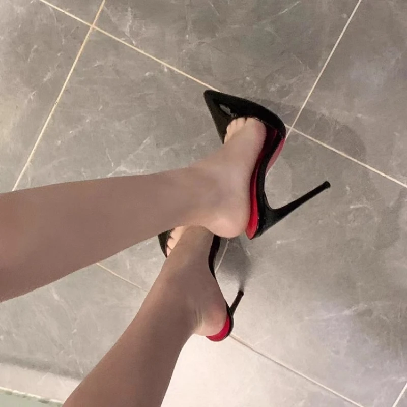 

новые лакированные кожаные туфли с мелким горлышком по бокам, черные туфли на высоком каблуке 12 см для женщин и мужчин, тонкие каблуки, сексуальные одинарные туфли больших размеров