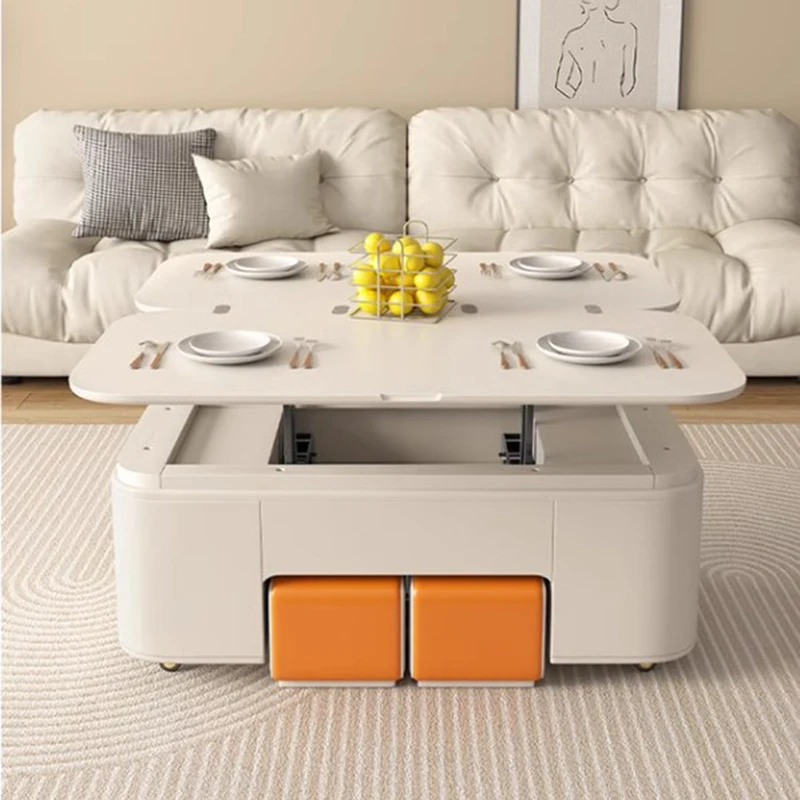 Stool Lift Top Coffee Table Modern Design Aesthetic Wheels Coffee Table Minimalist Rectangle Mesas De Centro Para Sala Furniture