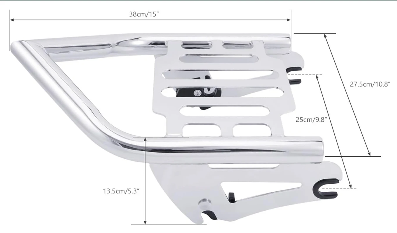 Rear Grab Handles Bracket Kit Luggage Rack fit for Harley Touring Street Glide Road King Road Glide 09-24,Gloss black & Chrome