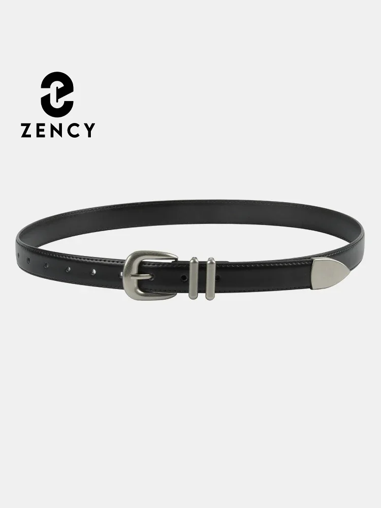 Zency High Quality Alloy Pin Buckle Skinny Cow Leather Women Belt Vintage For Dresses Jeans Classic Ladies Waist Belts 105cm