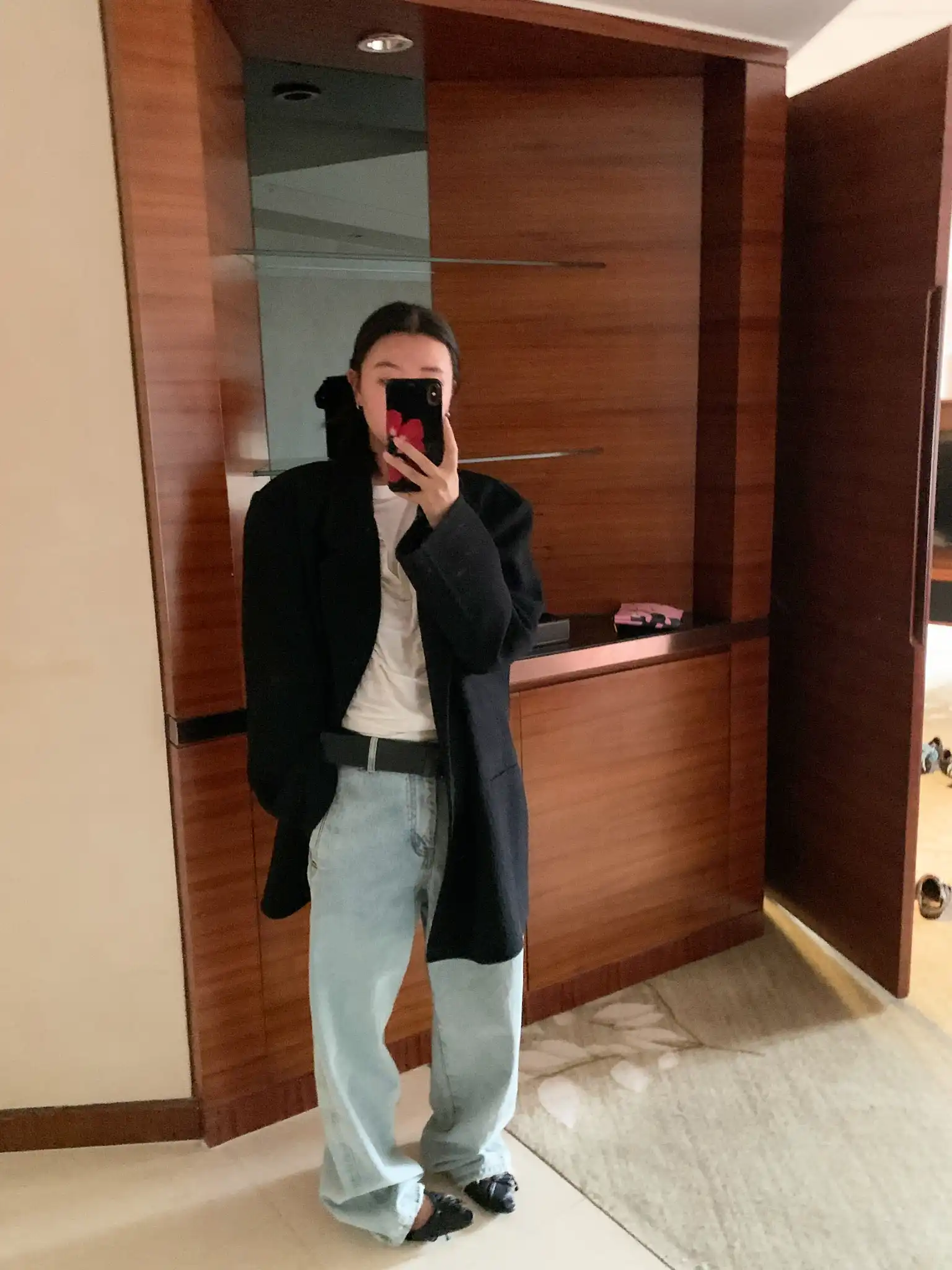 

LILUOP Wide Fit Bla Woolen Suit Women's Casual Sle Long Sve Autumn Winter New Arrival Versatile Loose Coat Jaet